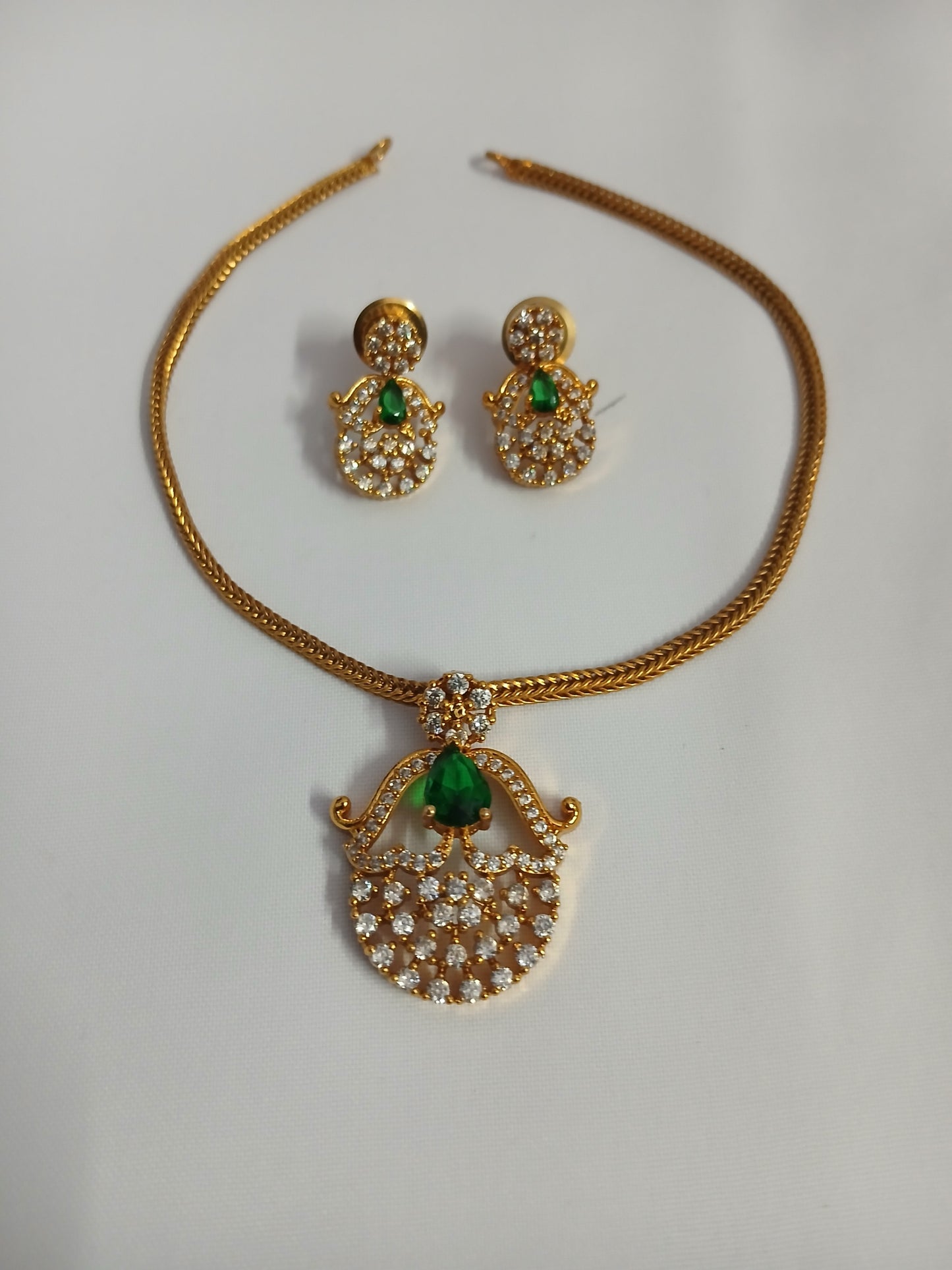 Khan's Collections Matte  Necklace Set Featuring  AD Stone