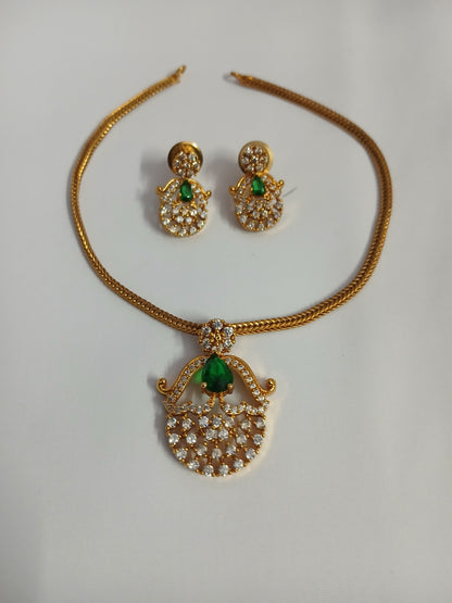 Khan's Collections Matte  Necklace Set Featuring  AD Stone